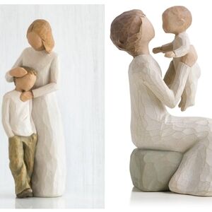 Willow Tree Family Figurine Set - Cream and Brown
